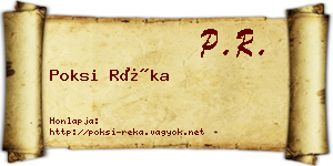 Poksi Réka névjegykártya